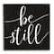 Stupell Industries Be Still Family Phrase Minimal Calligraphy Black Framed Wall Art